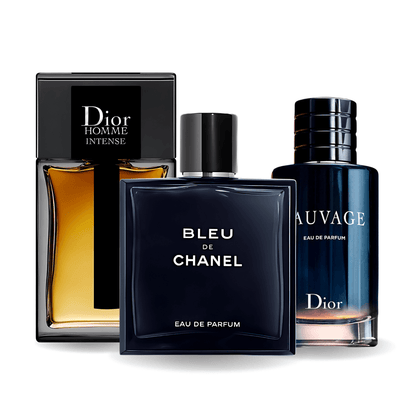 Combro Promotionnel Sauvage Dior, Bleu de Chanel, Dior Homme Intense 100ml