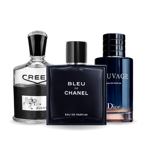 Combo Promotionnel Creed AVENTUS, BLEU DE CHANEL et Dior SAUVAGE 100ml