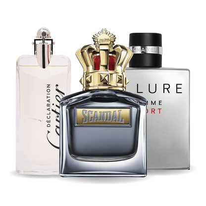 Combo promotionnel Allure Homme Sports, Jean Paul Gaultier Scandal,  Cartier Declaration 100ml