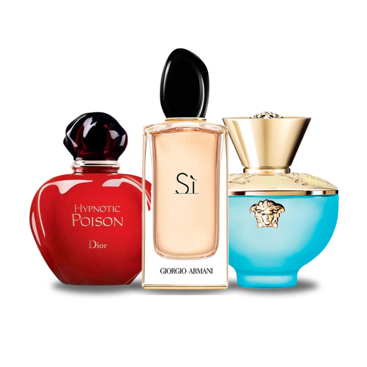 Combo Promotionnel Dior HYPNOTIC POISON, Giorgio Armani SÌ et Versace DYLAN TURQUOISE 100ml